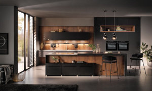cuisine en bois noir